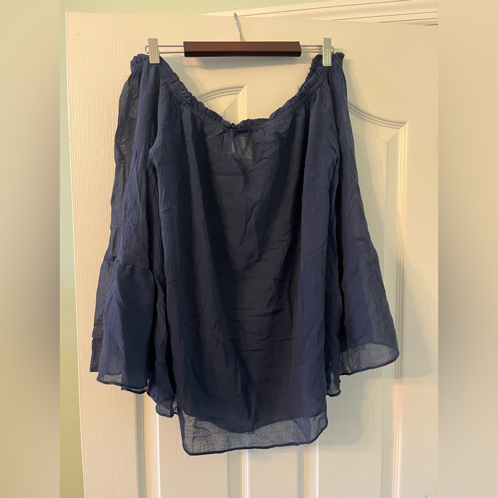 BCBG Sheer Off-Shoulder Top